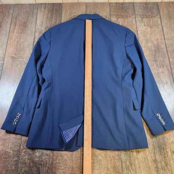 Stafford Performance Travel Blazer Men's 42S Blue Lightweight Stretch Sport Coat - Picture 9 of 9